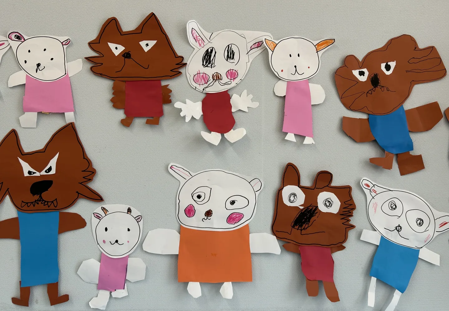 子どもたちが作った動物の作品